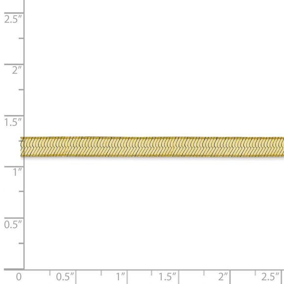 5mm 10k Yellow Gold Solid Herringbone Chain Necklace, 18 Inch